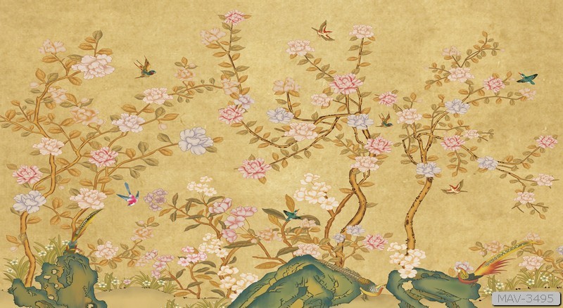 Cây hoa hồng leo và chim MAV-3495 